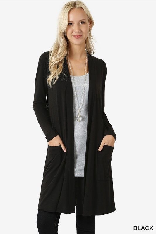 Cardigan long-sleeved mid-length cardigan