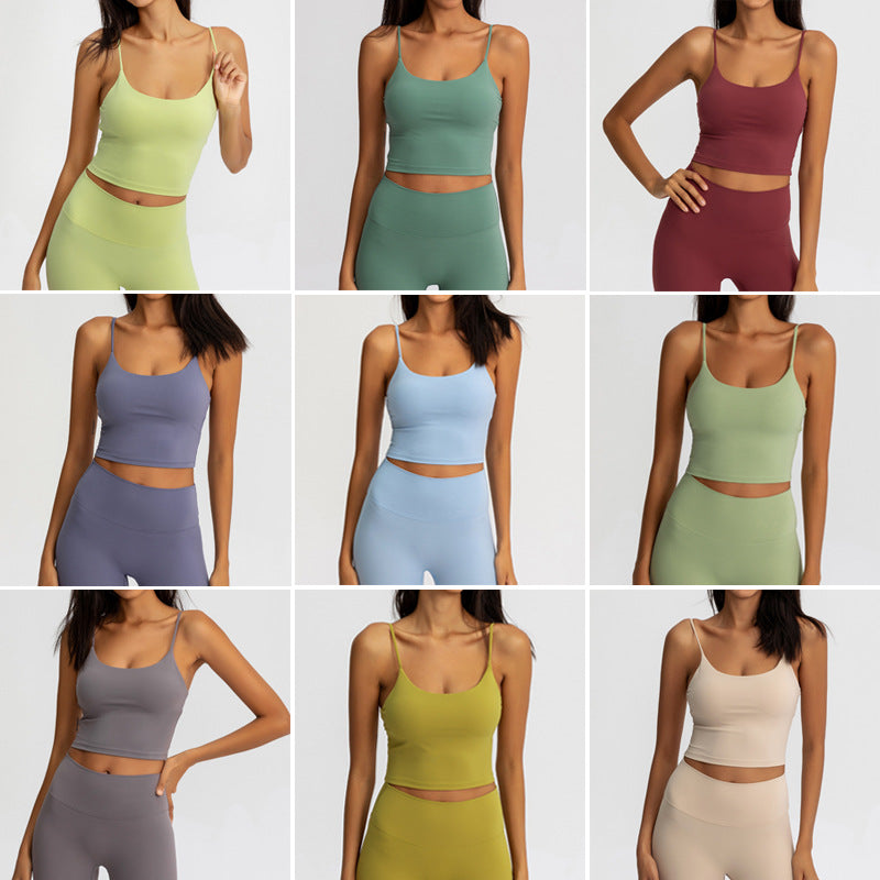 Women's solid color yoga vest