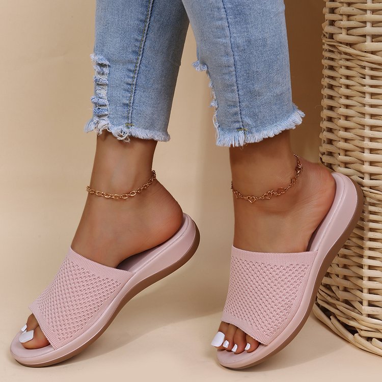 Fashion Flying Weave Wedge Sandals With Soft Bottom